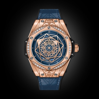 HUBLOT BIG BANG ONE CLICK SANG BLEU KING GOLD BLUE DIAMONDS 39MM