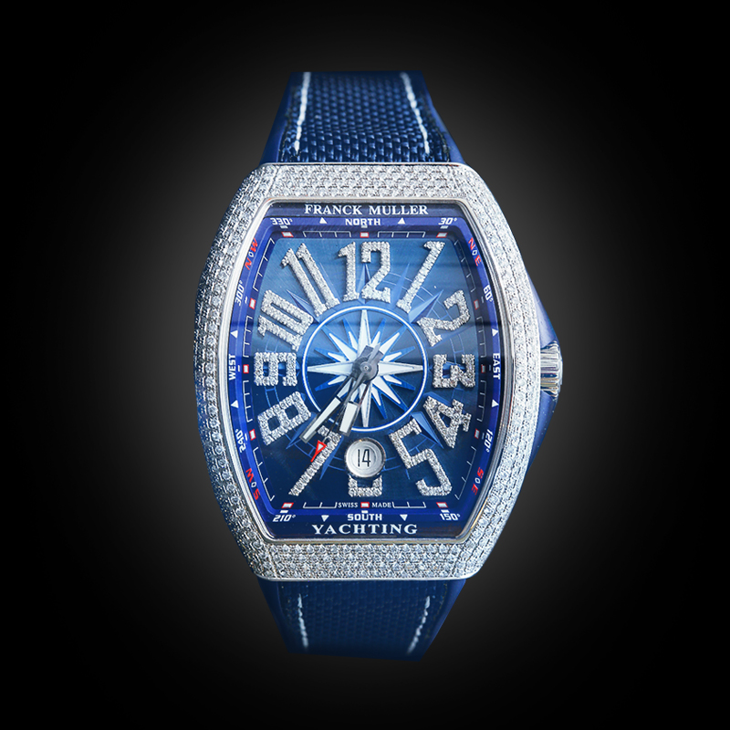 Franck Muller V41 Yachting Steel Full Diamonds