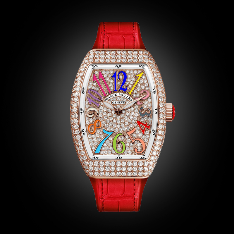 Franck Muller Vanguard Lady V32 Rose Gold Full Diamond Color