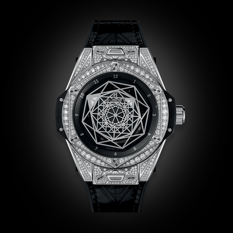HUBLOT BIG BANG SANG BLEU STEEL PAVÉ 39MM