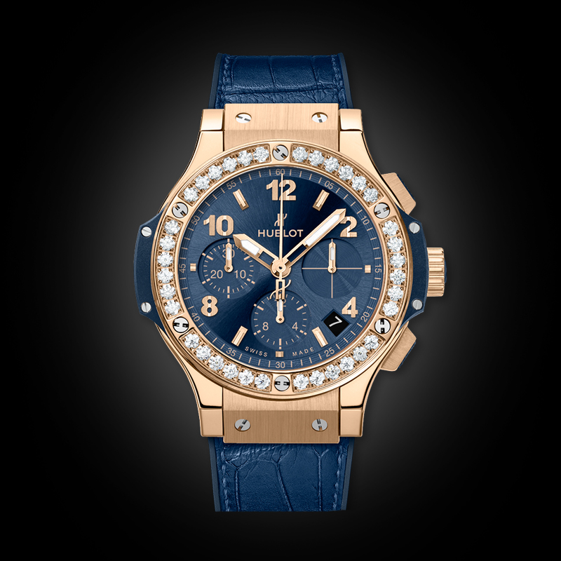 HUBLOT BIG BANG GOLD BLUE DIAMONDS 41MM