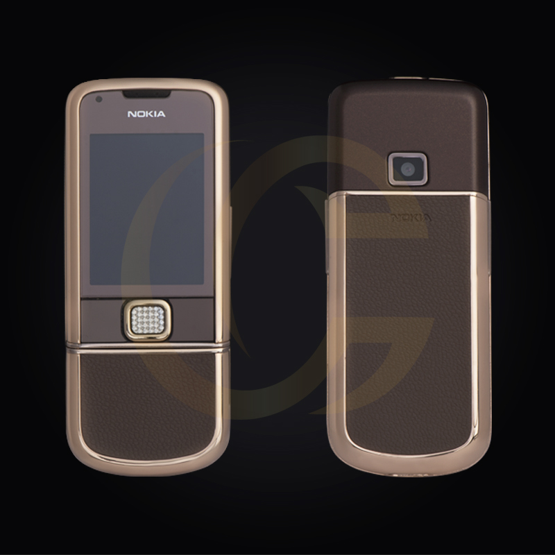 NOKIA 8800E VÀNG HỒNG DA NÂU PHÍM ĐÁ CHÍNH HÃNG